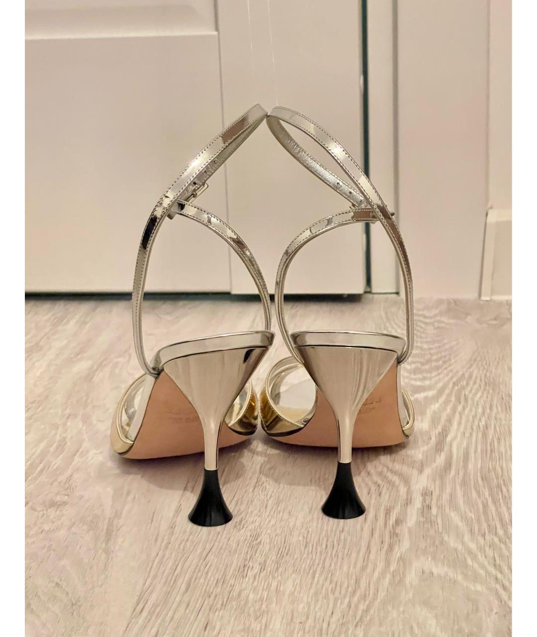 3JUIN Серебряные кожаные босоножки, фото 4