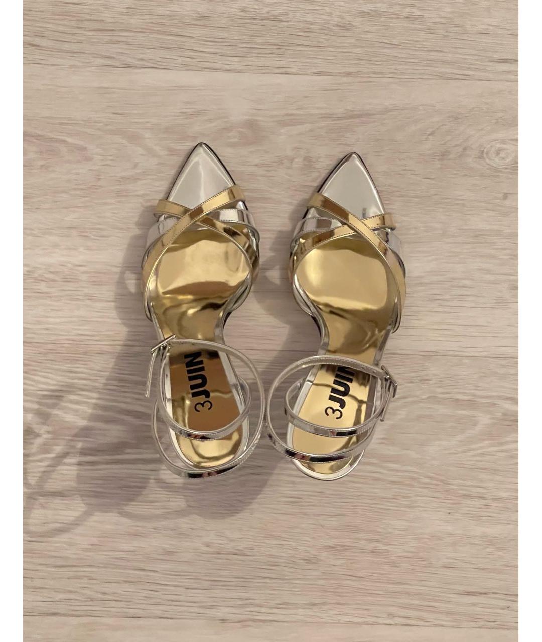 3JUIN Серебряные кожаные босоножки, фото 2