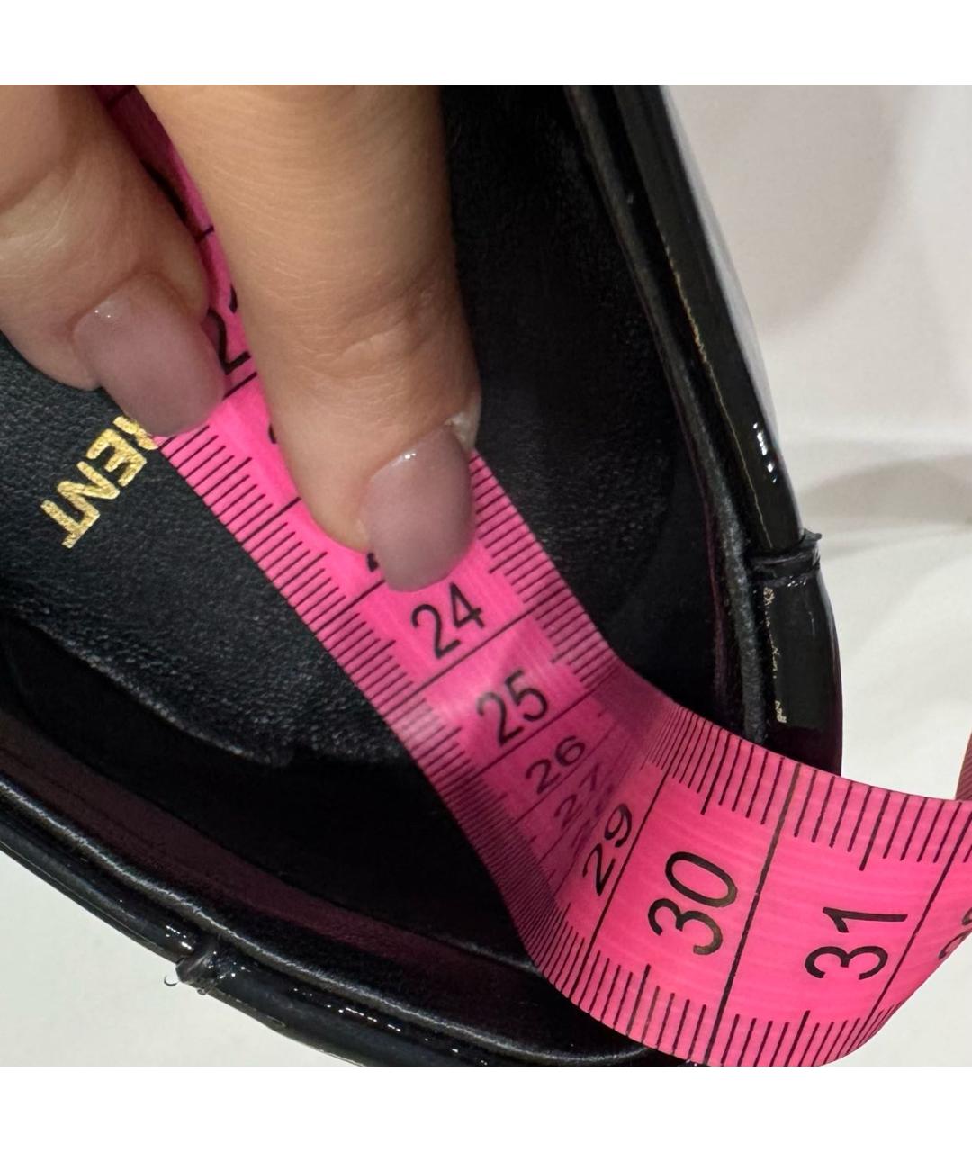 SAINT LAURENT Черные лоферы из лакированной кожи, фото 7