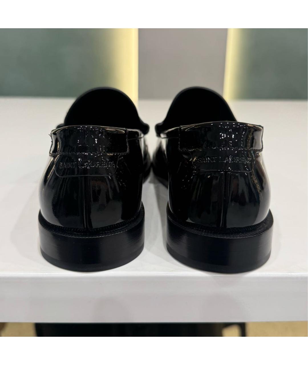 SAINT LAURENT Черные лоферы из лакированной кожи, фото 3