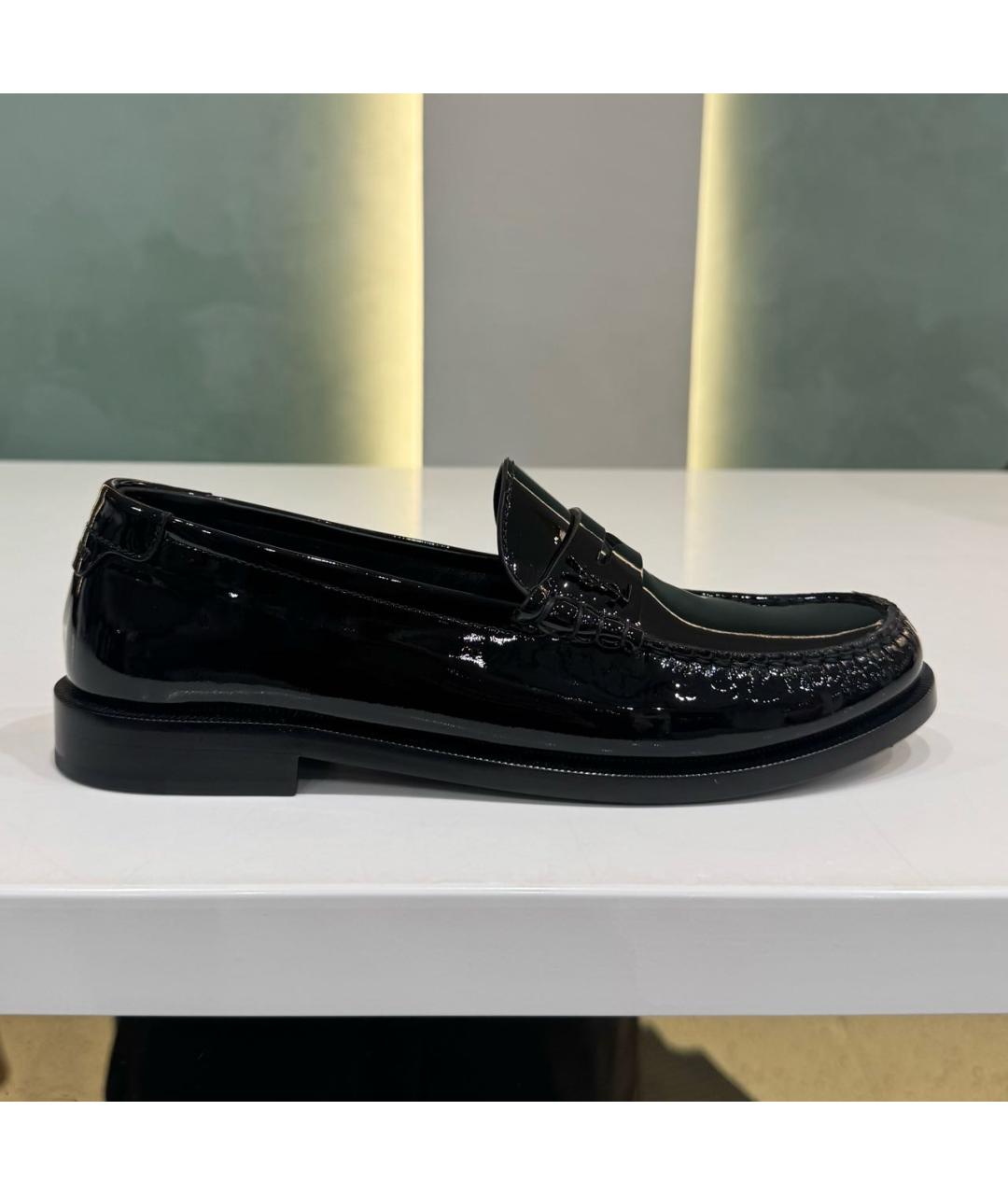 SAINT LAURENT Черные лоферы из лакированной кожи, фото 9