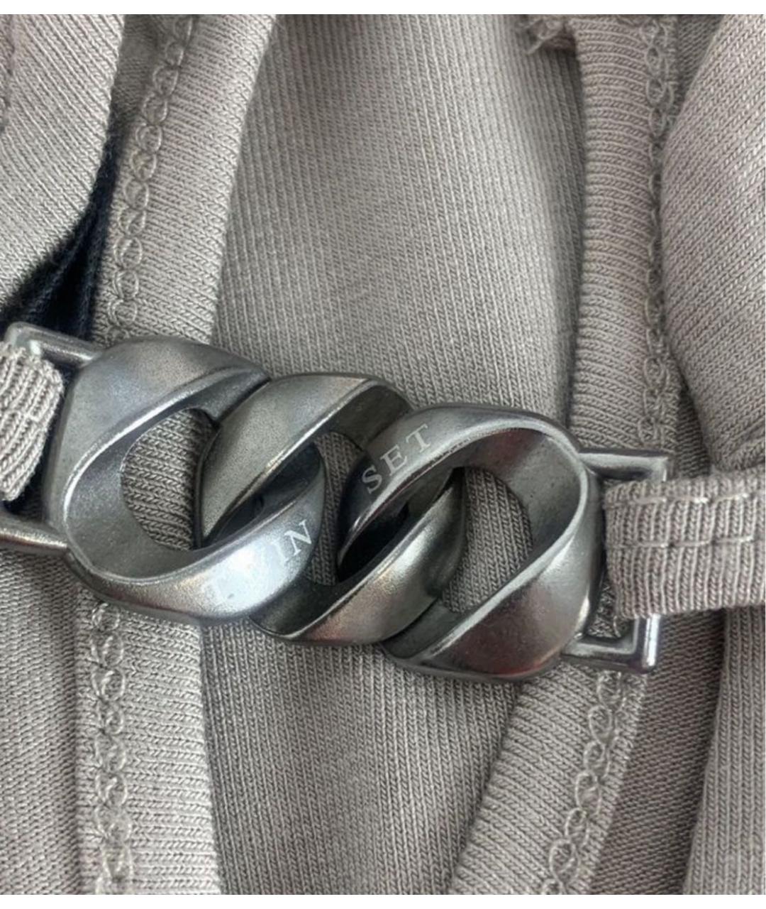 TWIN-SET Бежевое вискозное повседневное платье, фото 4