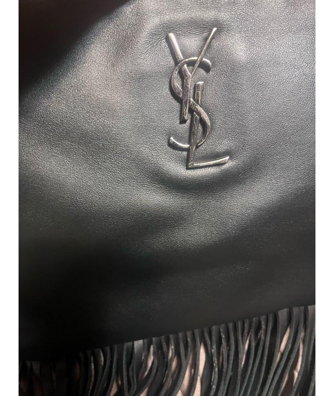 SAINT LAURENT Черная кожаная сумка через плечо, фото 5
