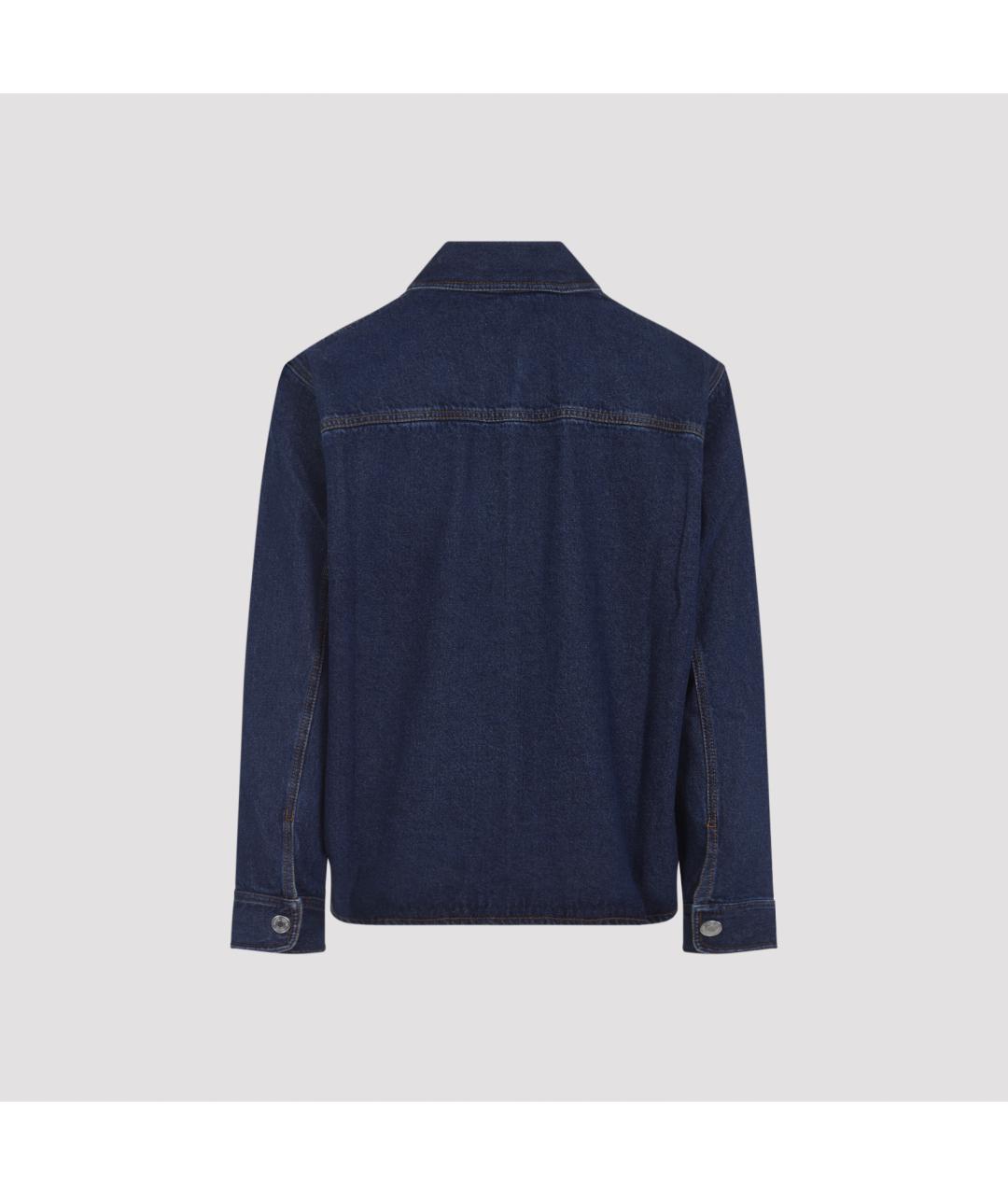 Ami Paris Темно-синяя хлопковая кэжуал рубашка, фото 3