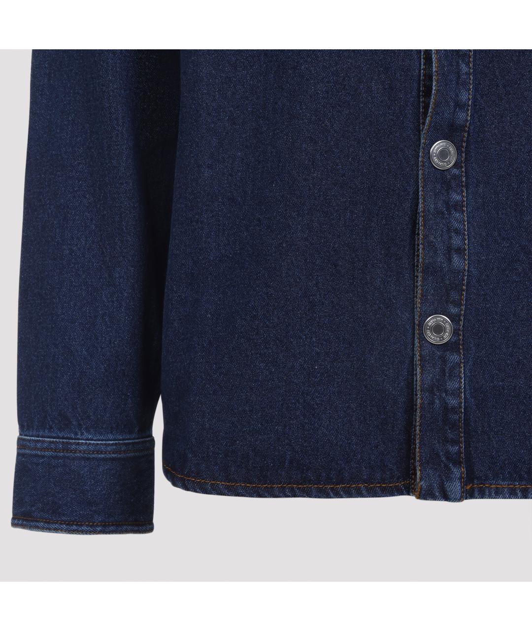 Ami Paris Темно-синяя хлопковая кэжуал рубашка, фото 4