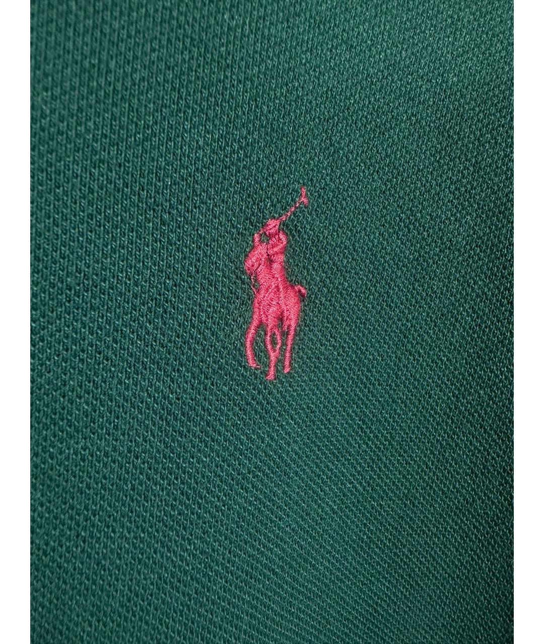 POLO RALPH LAUREN Зеленые хлопковое поло с коротким рукавом, фото 4