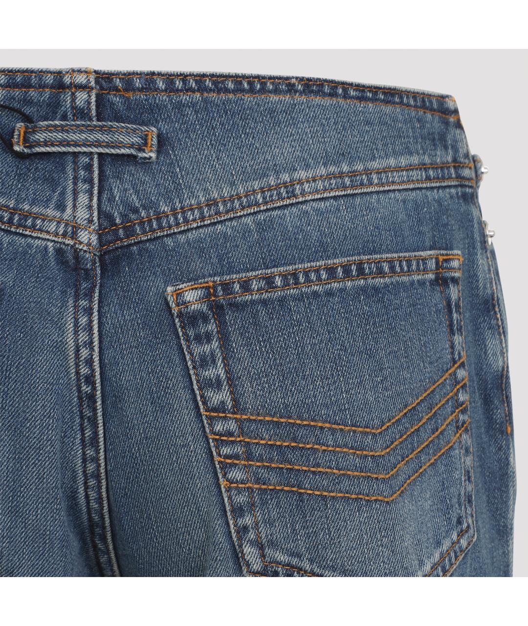 JEAN PAUL GAULTIER Синие хлопковые джинсы клеш, фото 4