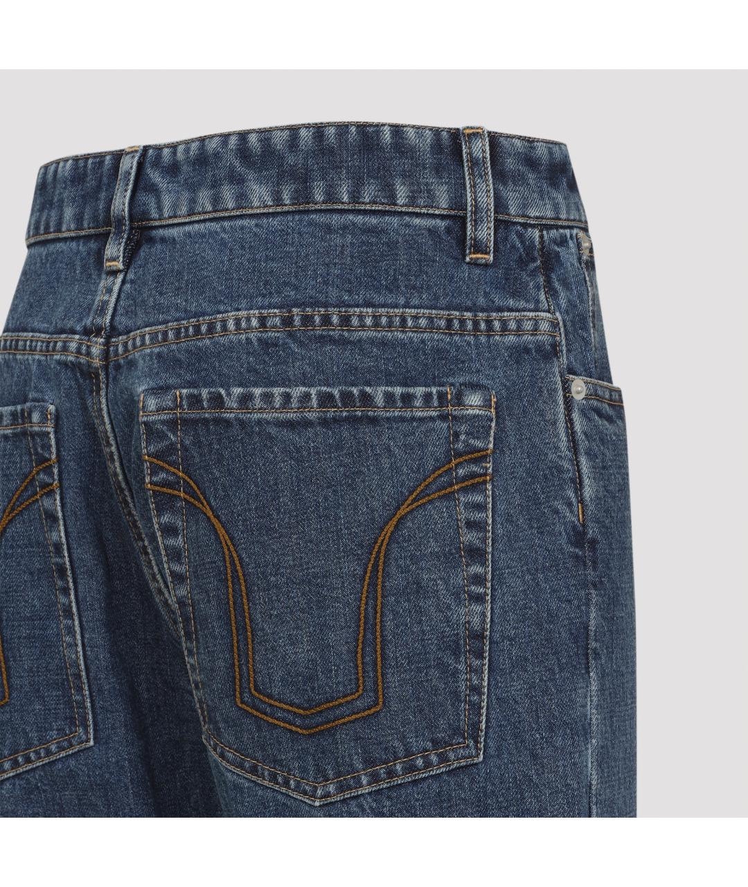 JIL SANDER Синие хлопковые прямые джинсы, фото 4