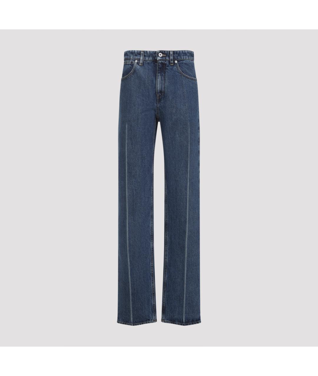 JIL SANDER Синие хлопковые прямые джинсы, фото 2