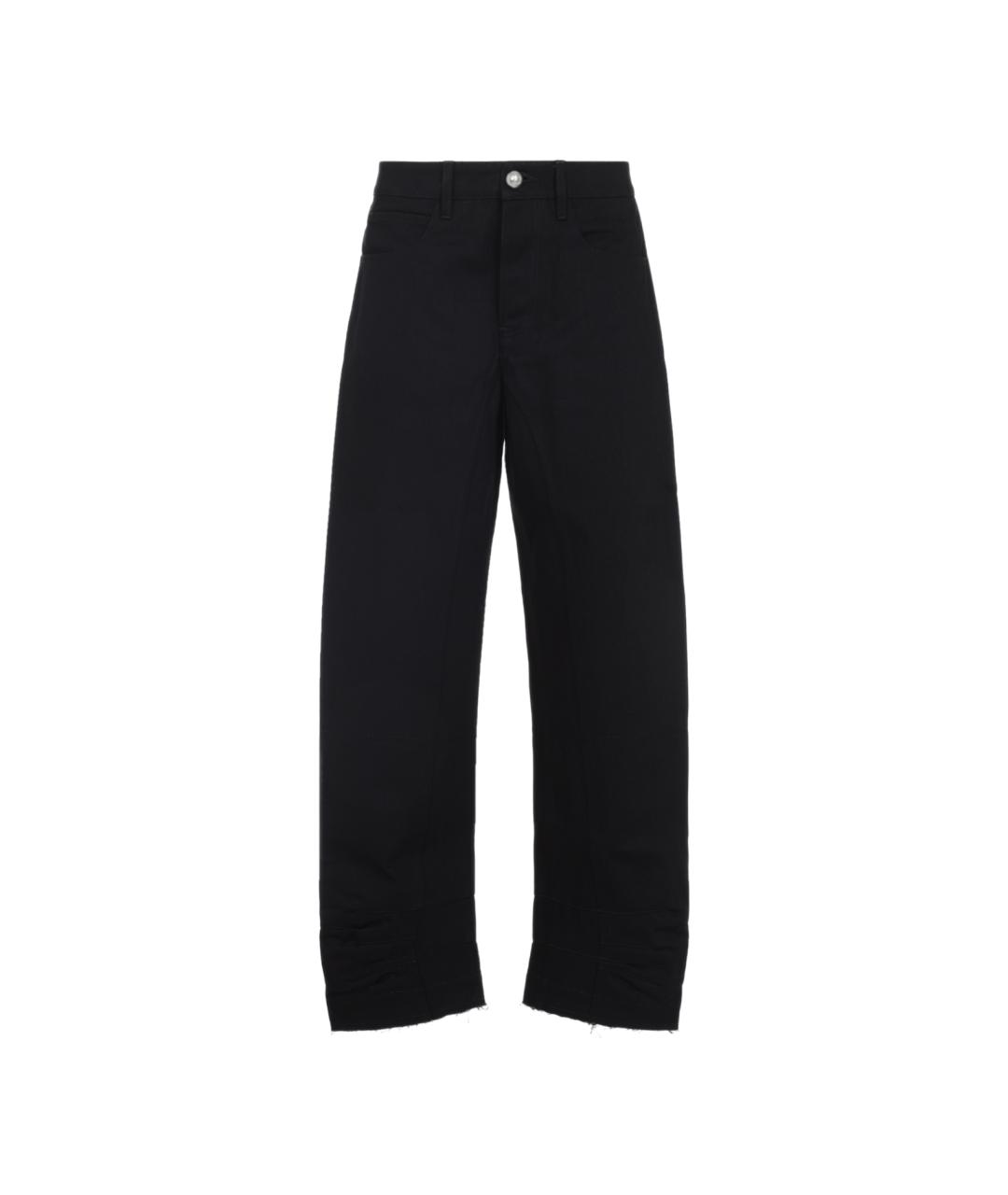 JIL SANDER Черные хлопковые прямые джинсы, фото 1