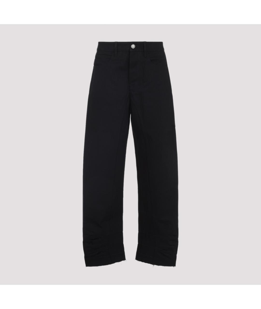 JIL SANDER Черные хлопковые прямые джинсы, фото 2