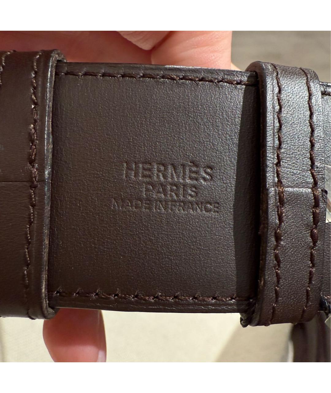 HERMES Коричневый кожаный ремень, фото 5