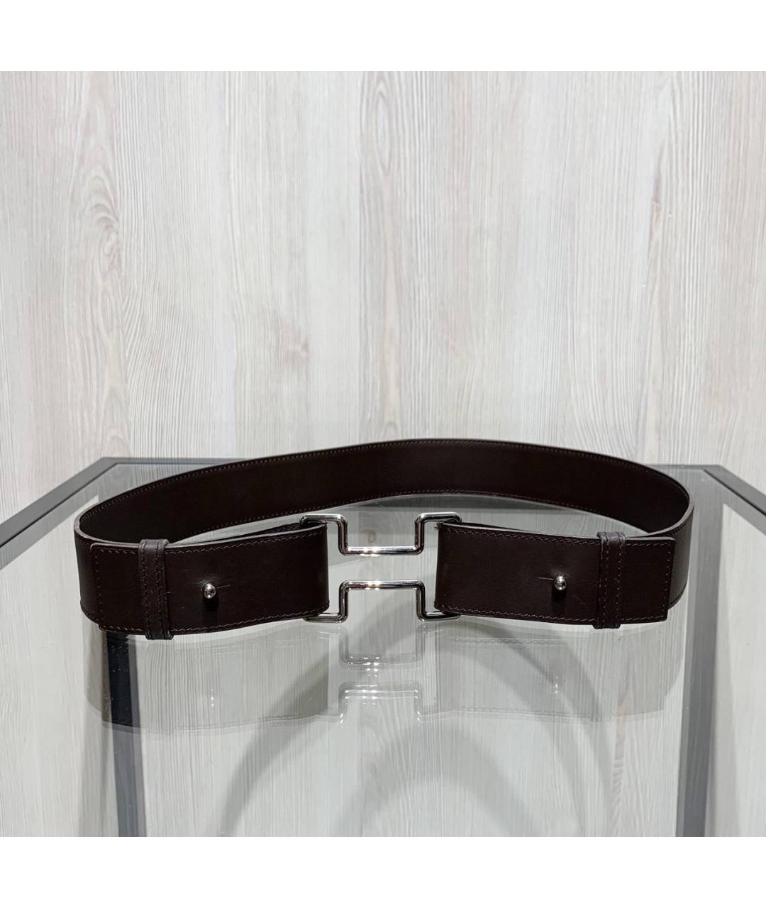 HERMES Коричневый кожаный ремень, фото 6