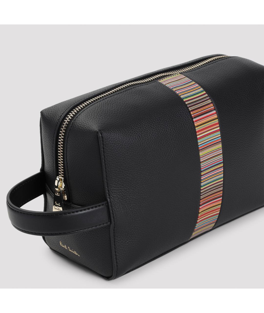 PAUL SMITH Черная кожаная барсетка, фото 3