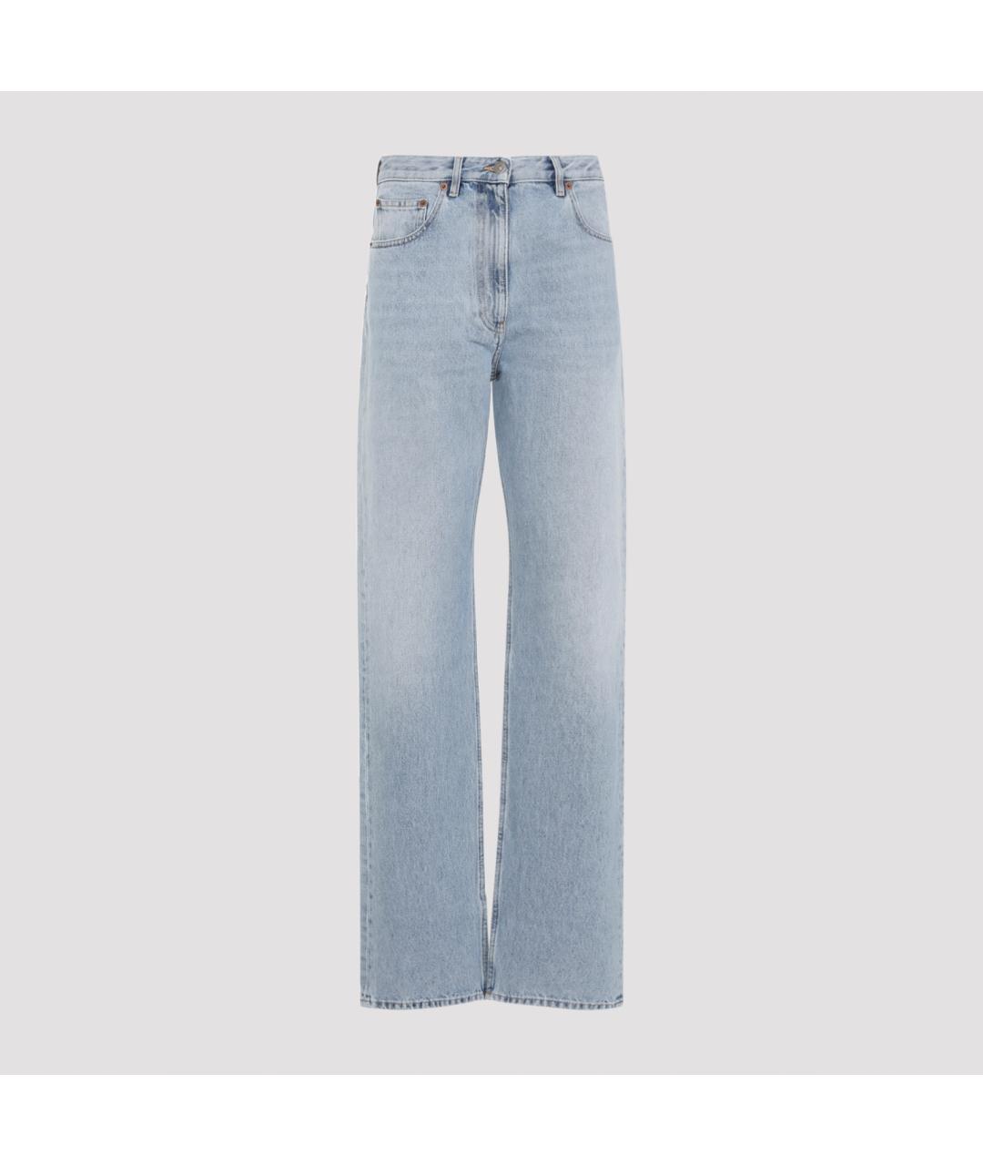 VALENTINO Голубые хлопковые прямые джинсы, фото 2