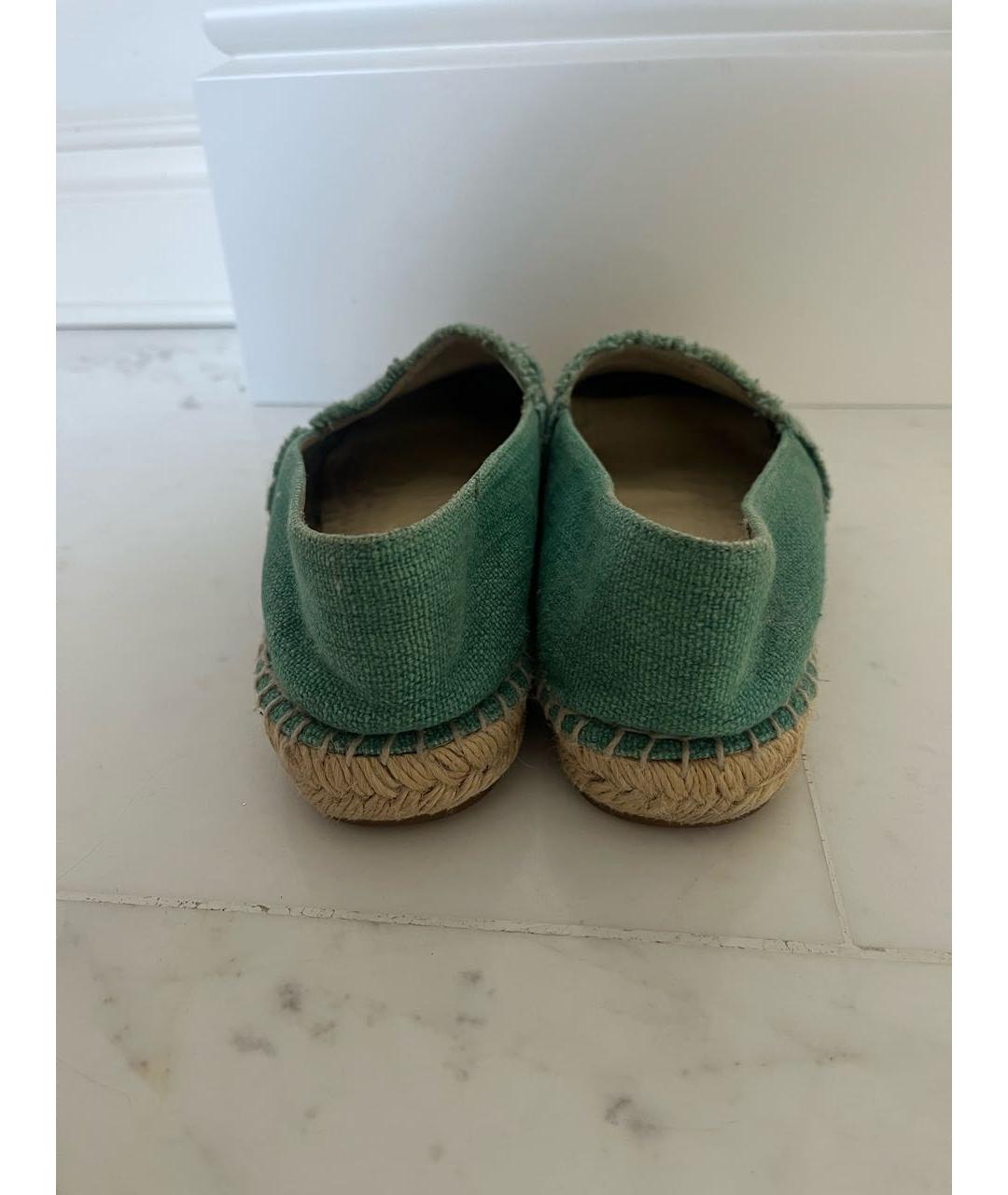 CHANEL Зеленые текстильные эспадрильи, фото 4