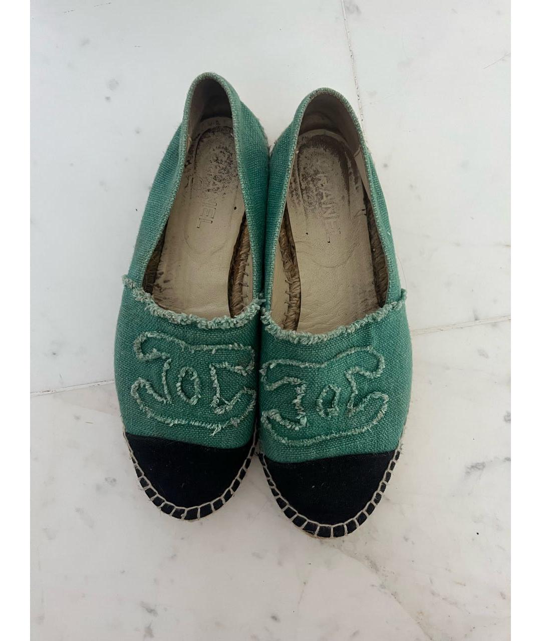 CHANEL Зеленые текстильные эспадрильи, фото 3