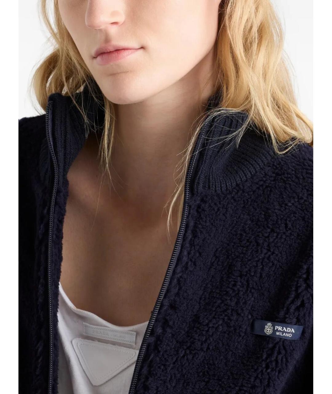 PRADA Темно-синяя шерстяная куртка, фото 3