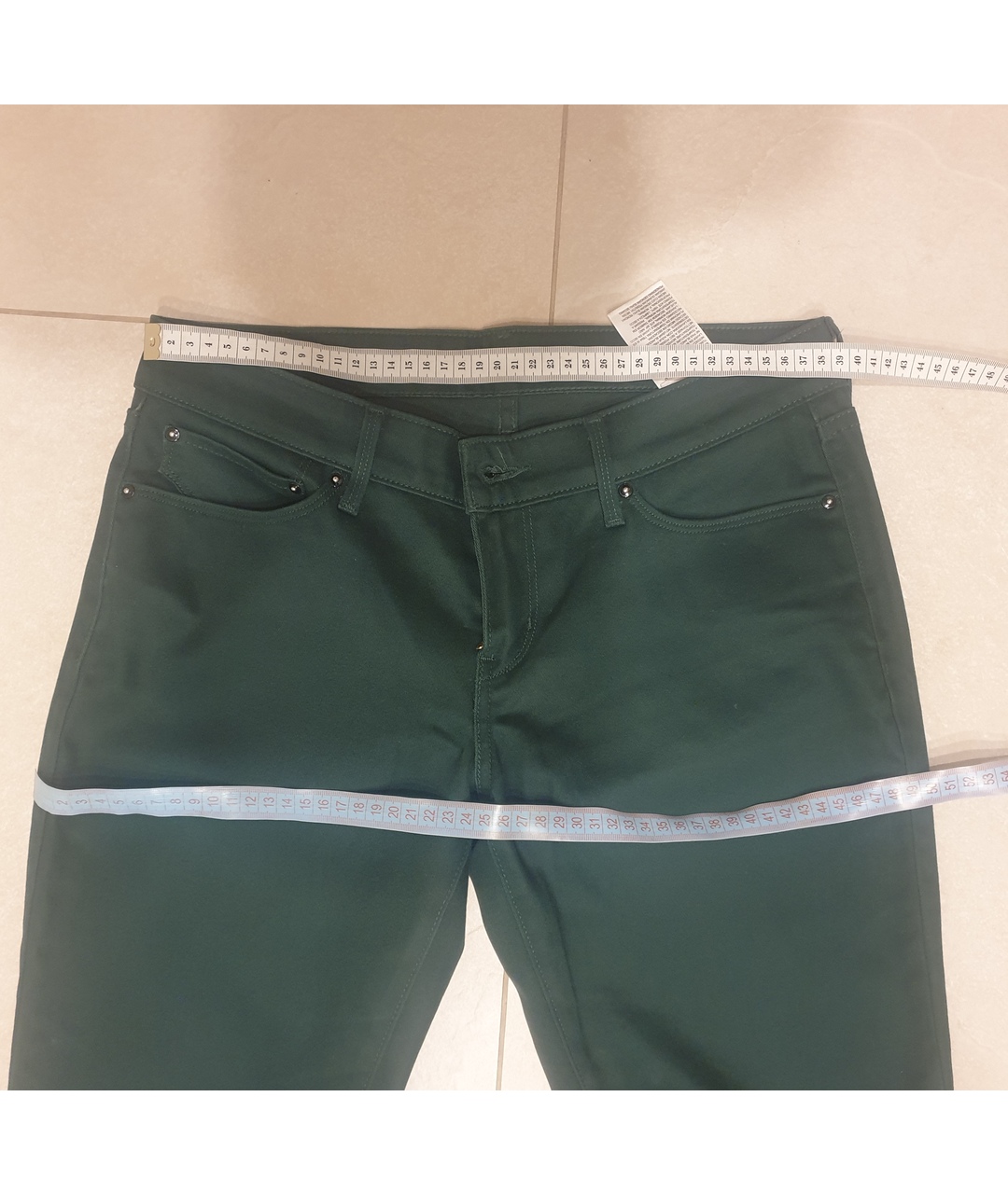LEVI'S Зеленые хлопко-эластановые прямые джинсы, фото 8