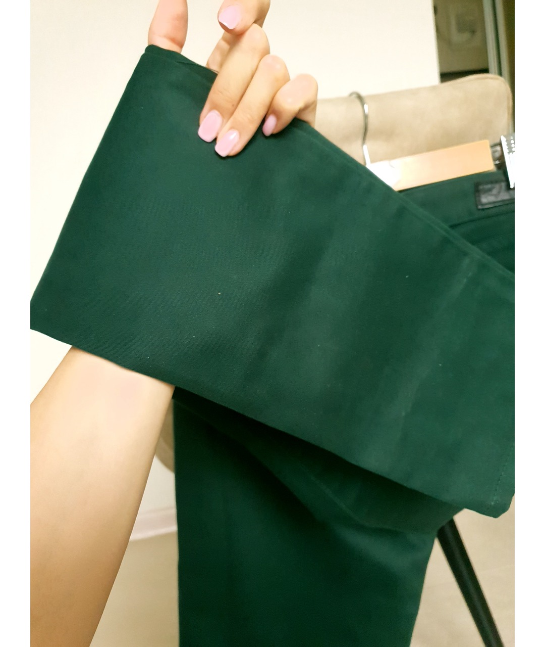 LEVI'S Зеленые хлопко-эластановые прямые джинсы, фото 4