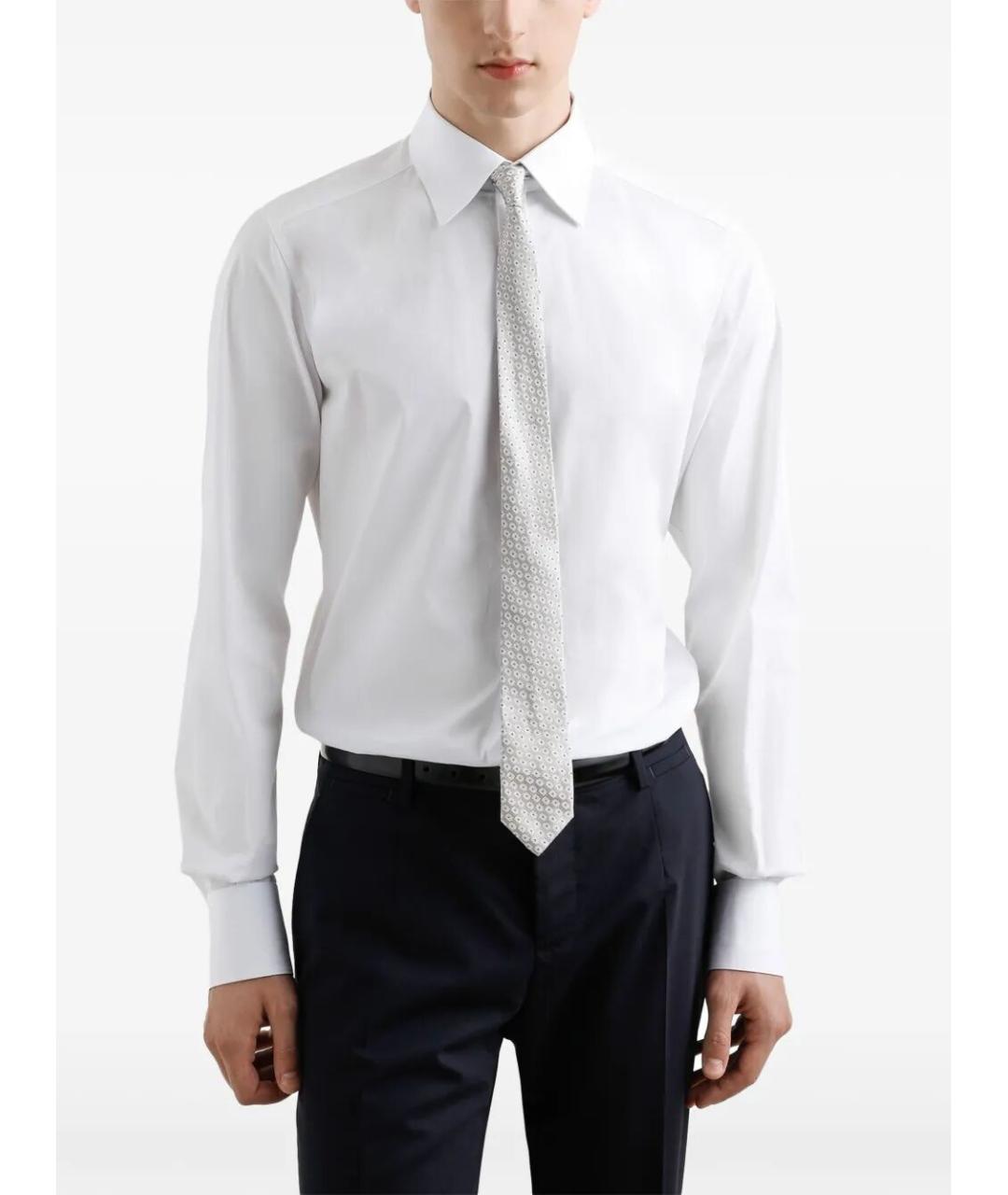 DOLCE&GABBANA Серый шелковый галстук, фото 2