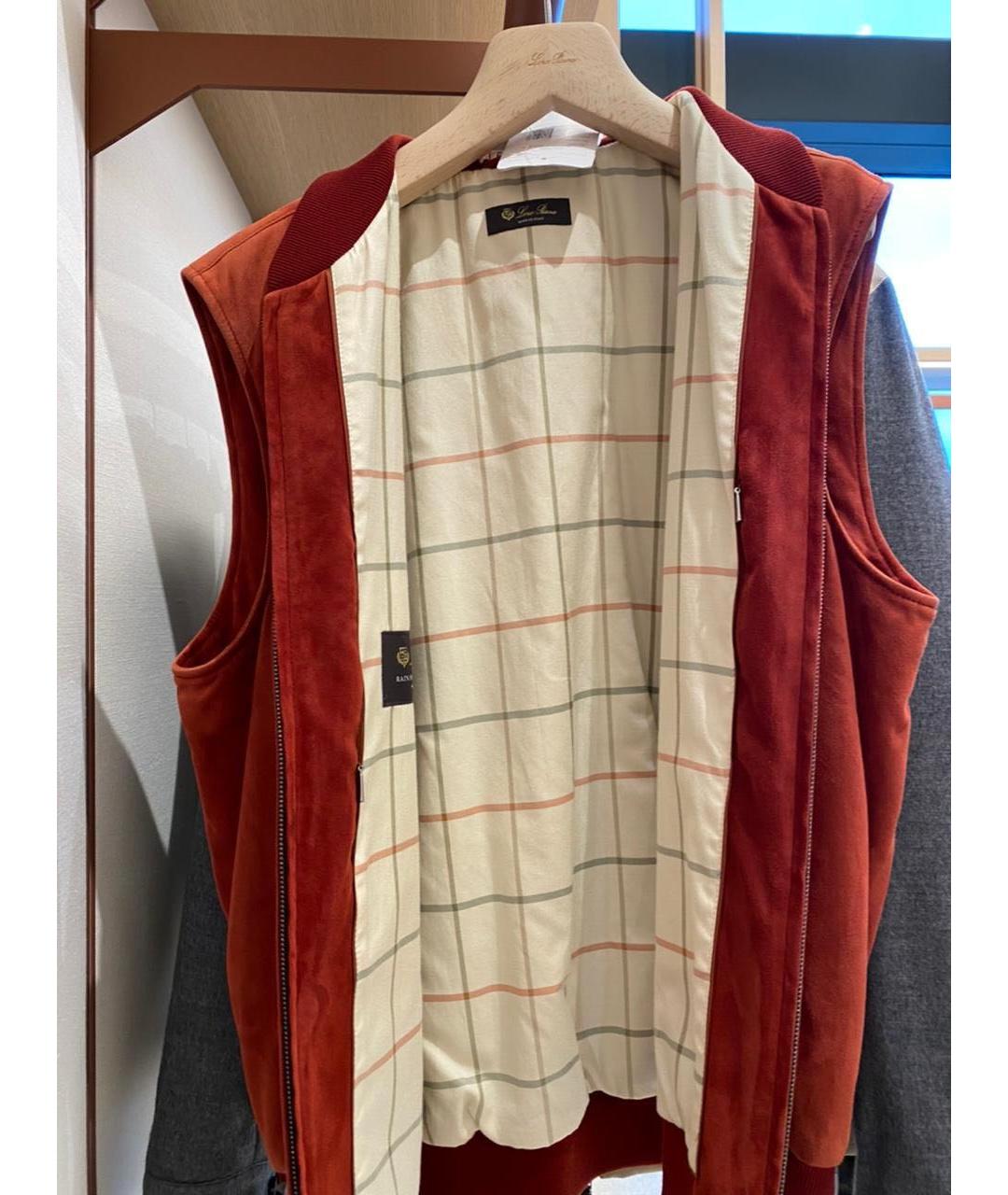 LORO PIANA Бордовый замшевый жилет, фото 2