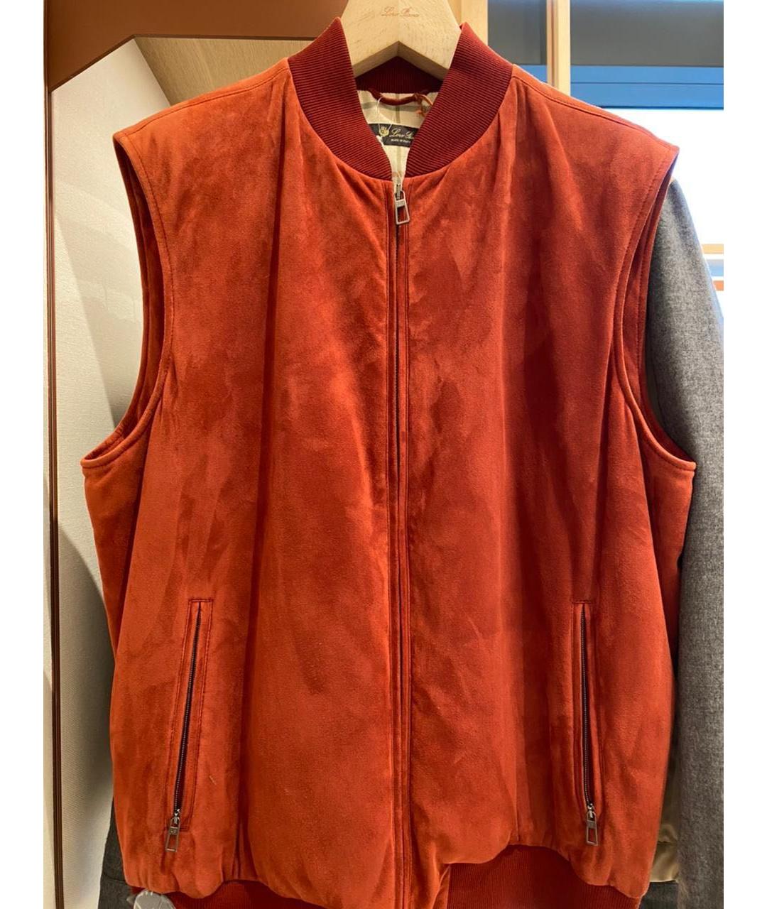 LORO PIANA Бордовый замшевый жилет, фото 4