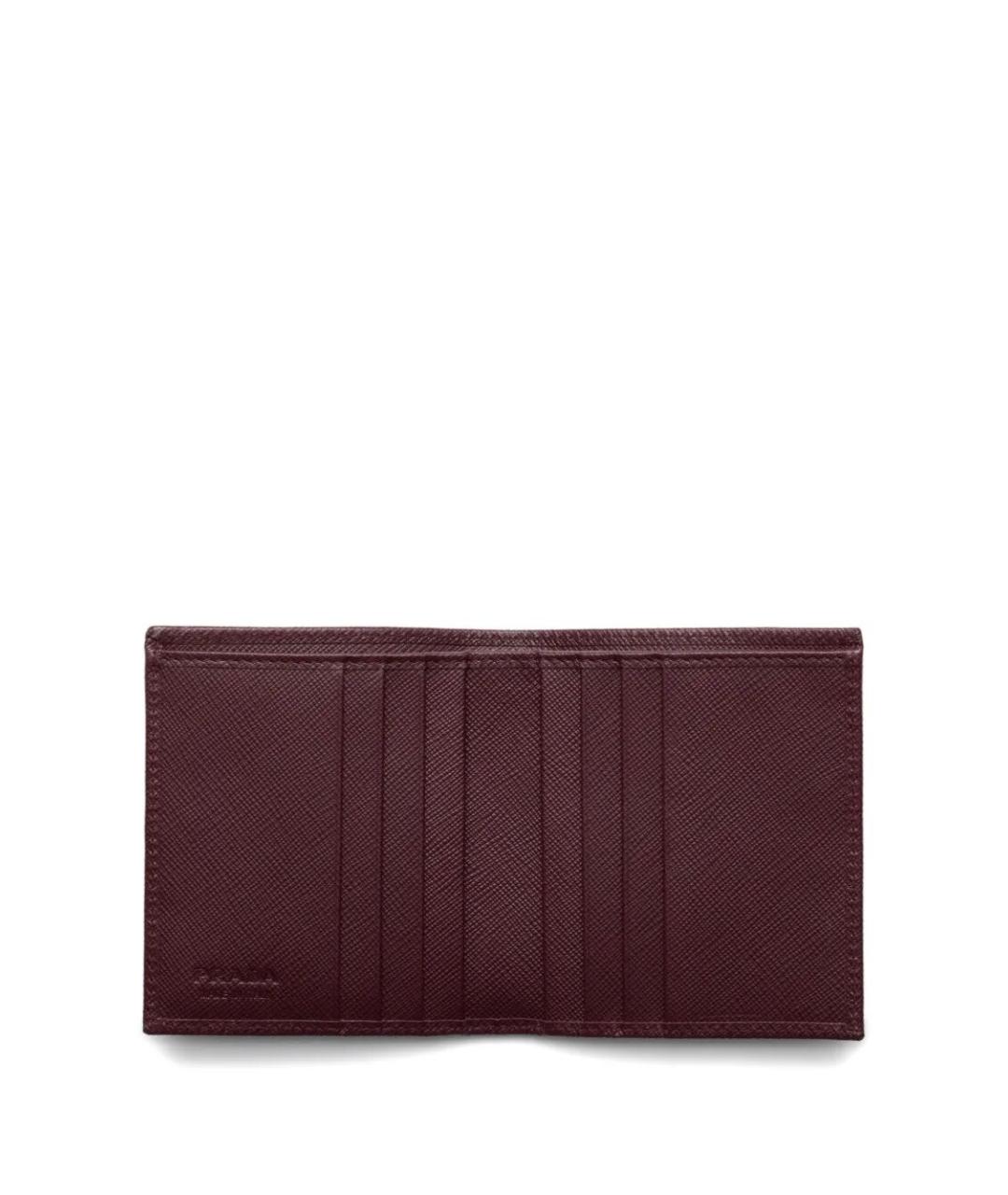 PRADA Бордовый кожаный кошелек, фото 4