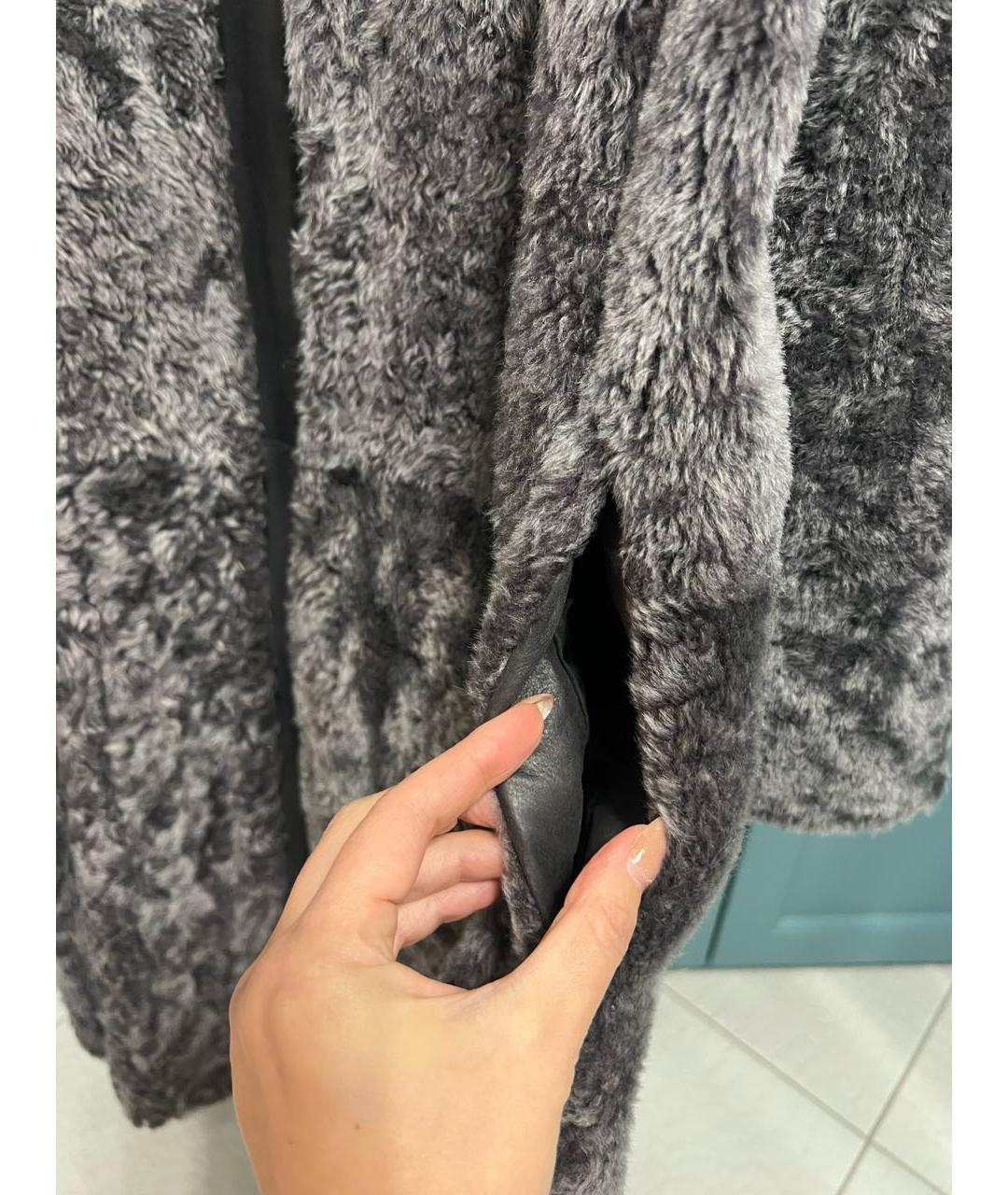 MIU MIU Серая меховая шуба, фото 7