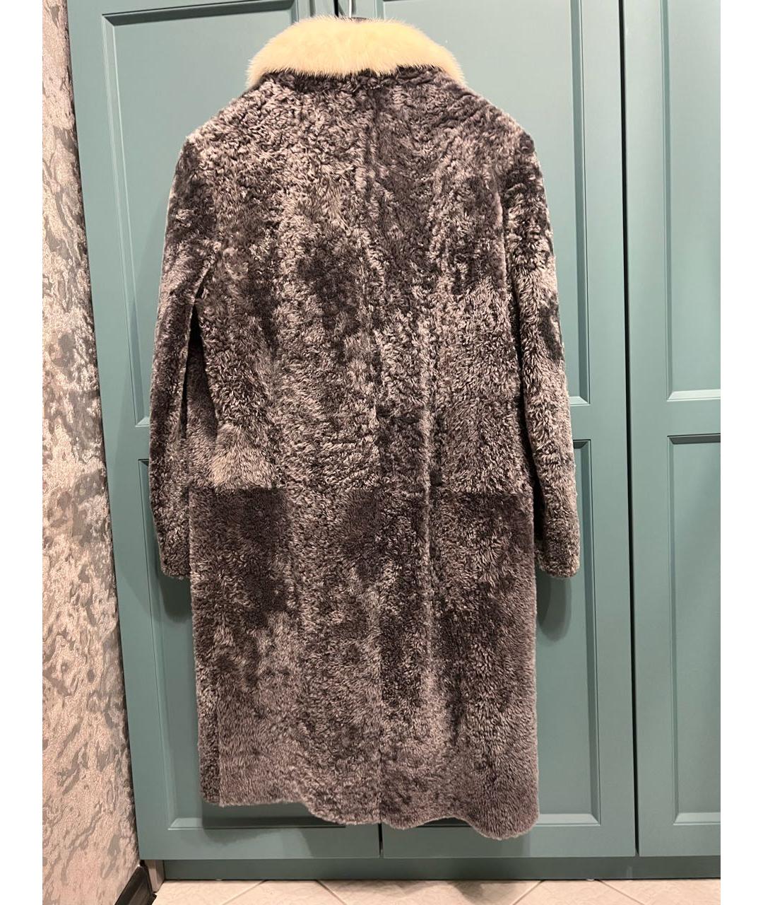 MIU MIU Серая меховая шуба, фото 2