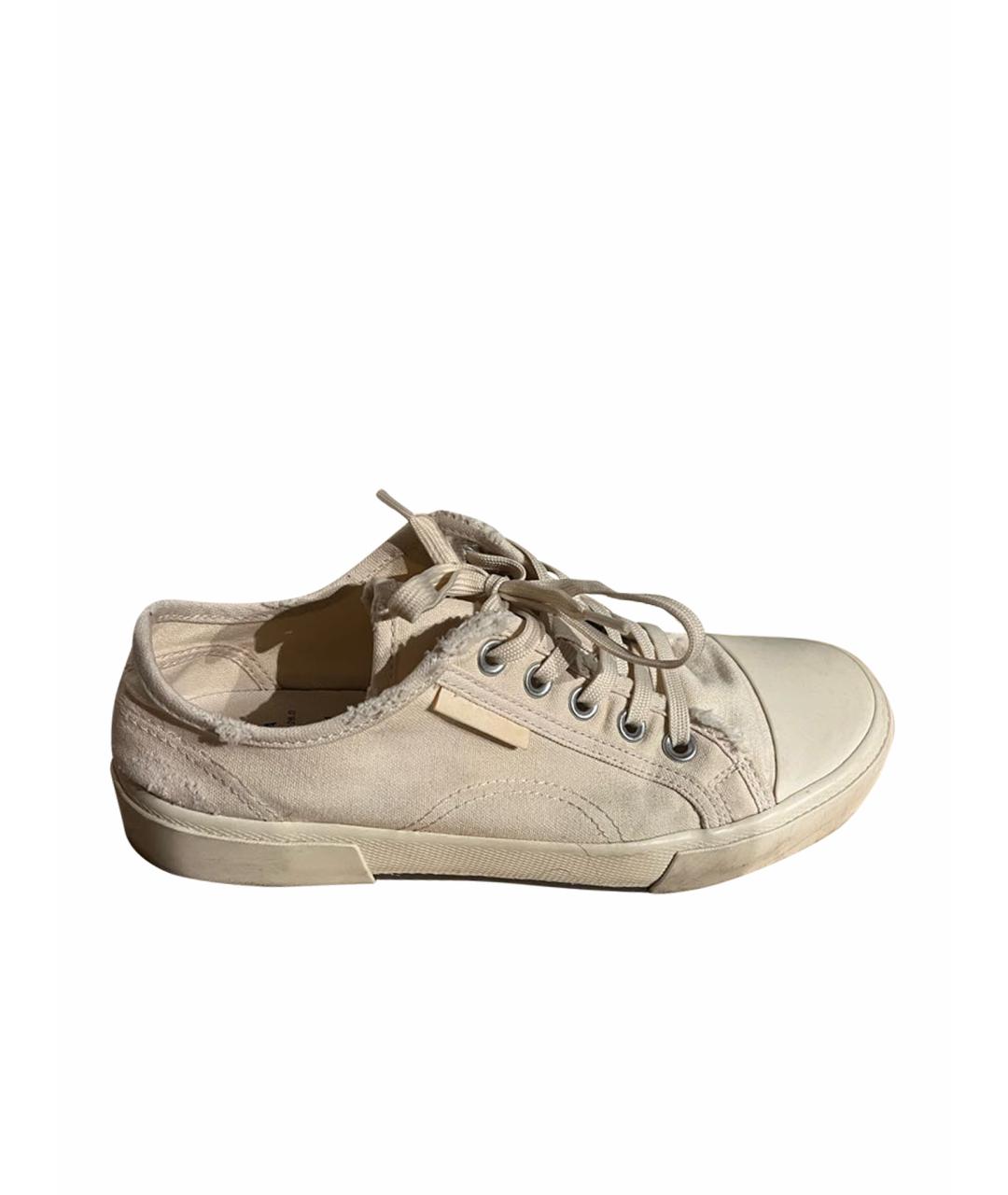 BALENCIAGA Бежевые текстильные кеды, фото 1