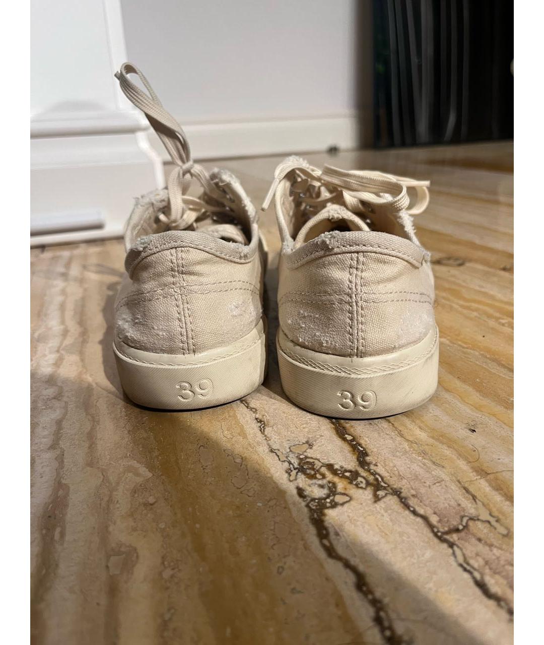 BALENCIAGA Бежевые текстильные кеды, фото 4