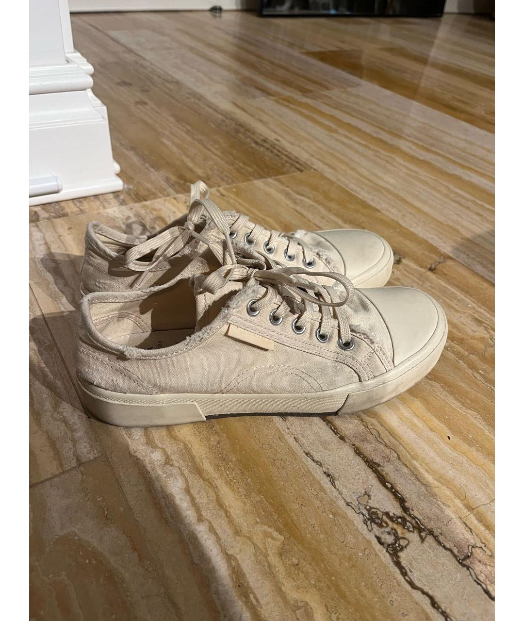 BALENCIAGA Бежевые текстильные кеды, фото 5