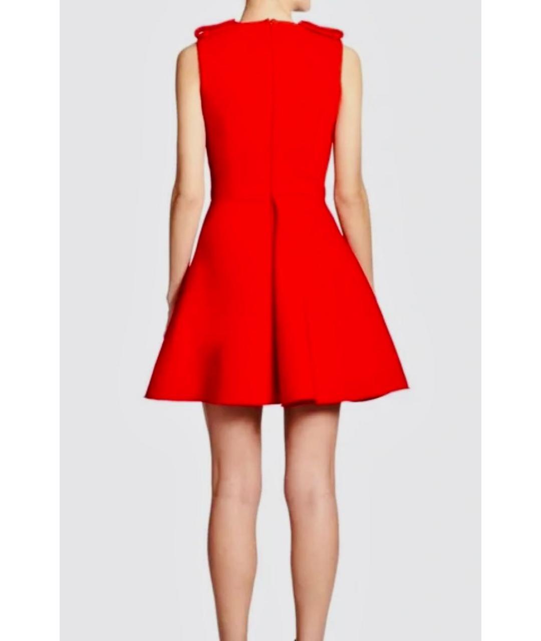 ALEXANDER MCQUEEN Красное шерстяное коктейльное платье, фото 3