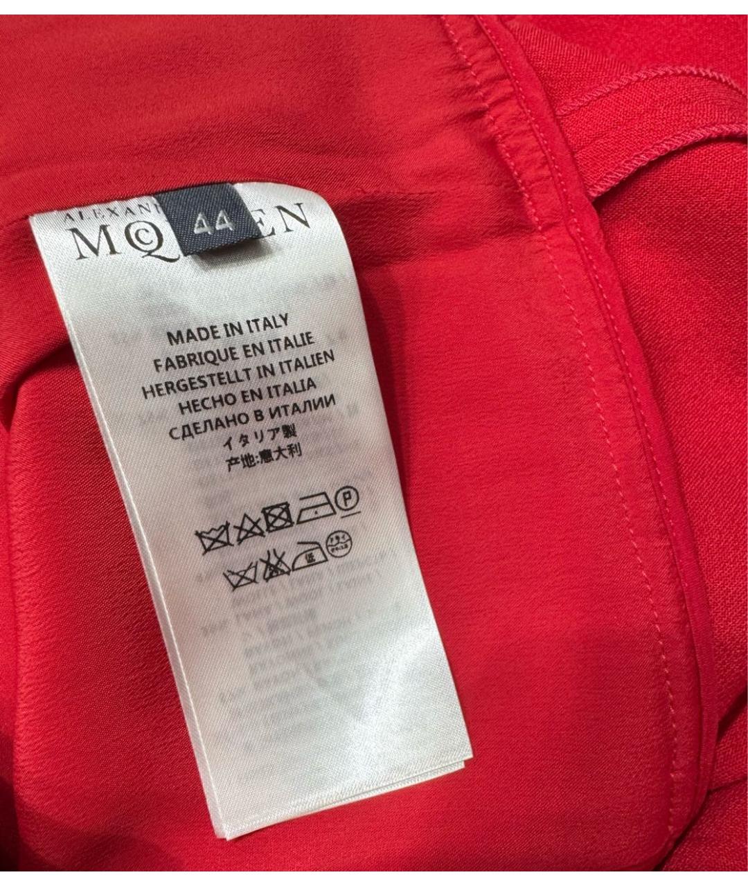 ALEXANDER MCQUEEN Красное шерстяное коктейльное платье, фото 8