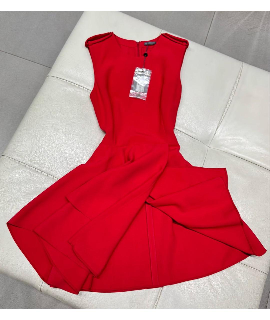 ALEXANDER MCQUEEN Красное шерстяное коктейльное платье, фото 7
