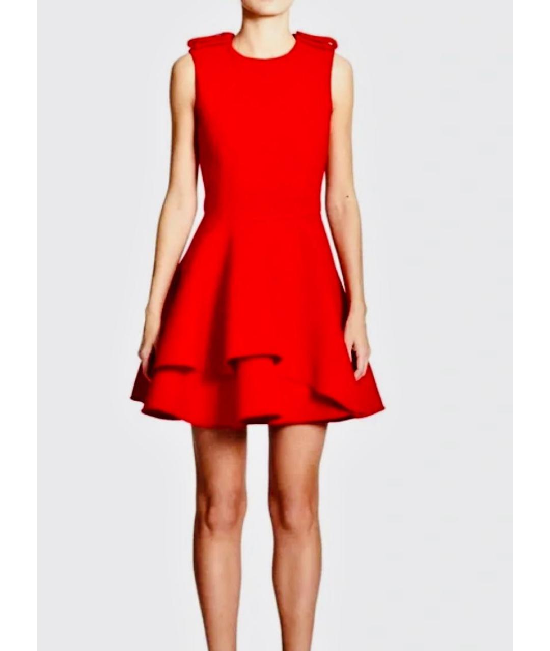 ALEXANDER MCQUEEN Красное шерстяное коктейльное платье, фото 4