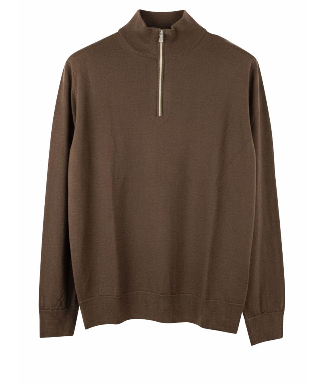 ELEVENTY Коричневый шерстяной джемпер / свитер, фото 1