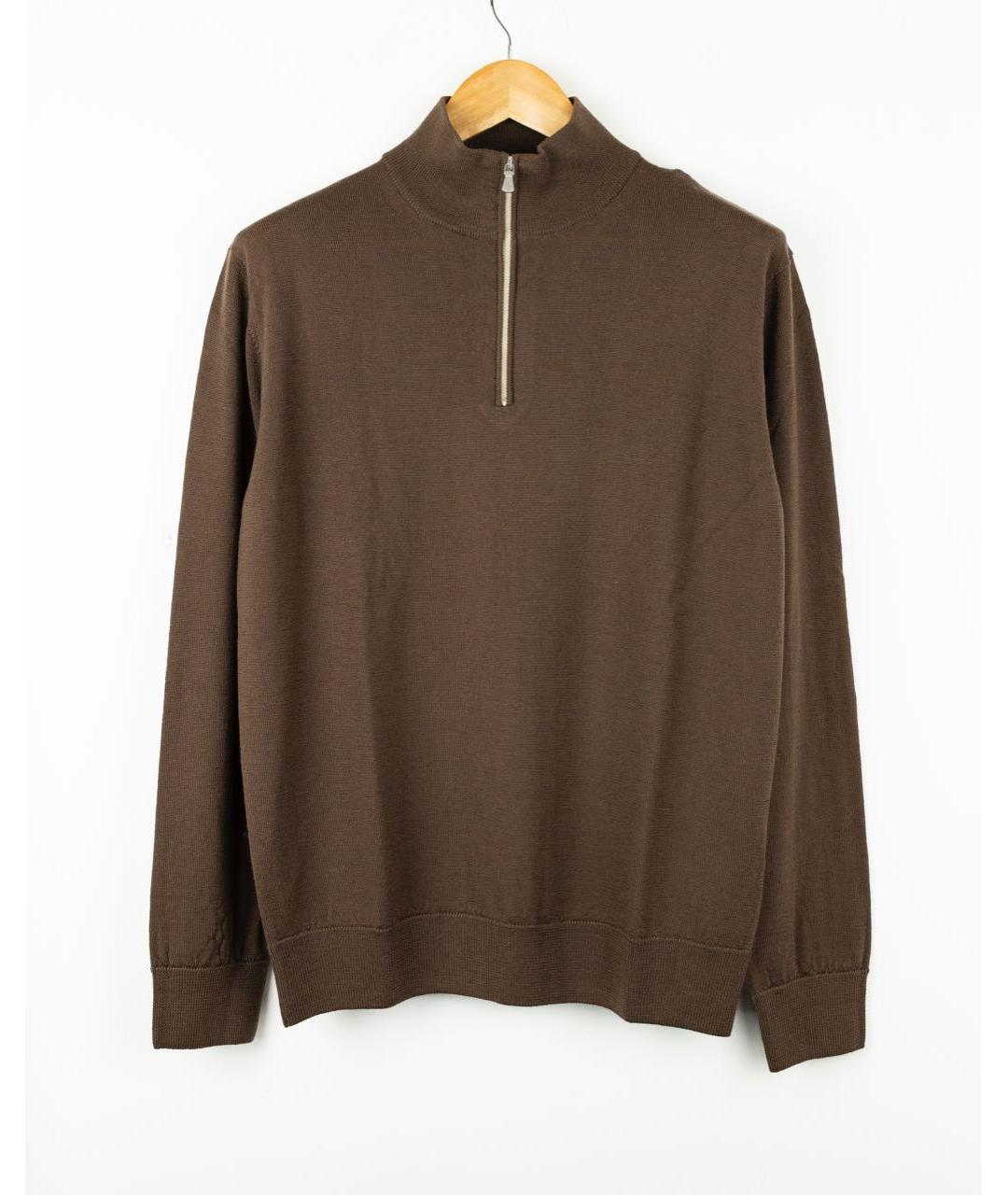 ELEVENTY Коричневый шерстяной джемпер / свитер, фото 5