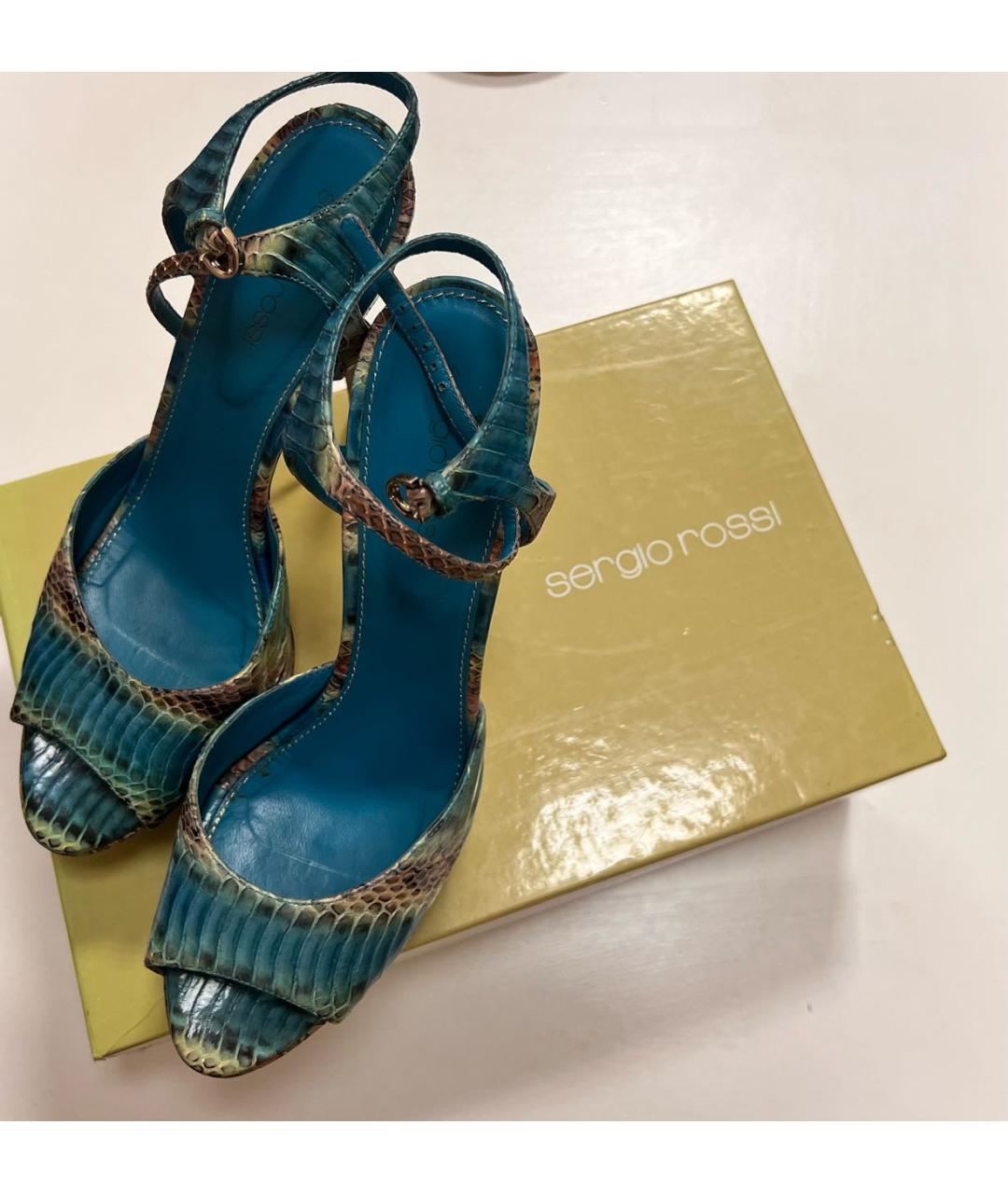 SERGIO ROSSI Мульти кожаные босоножки, фото 2
