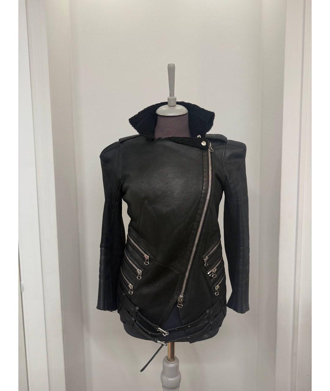 BALMAIN Черная кожаная дубленка, фото 8