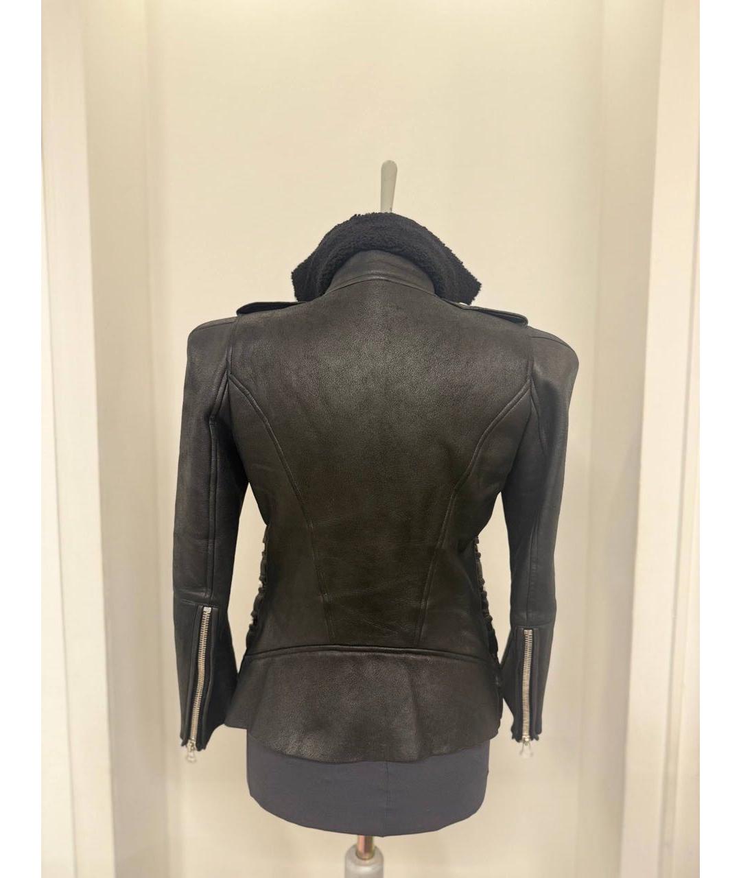 BALMAIN Черная кожаная дубленка, фото 2