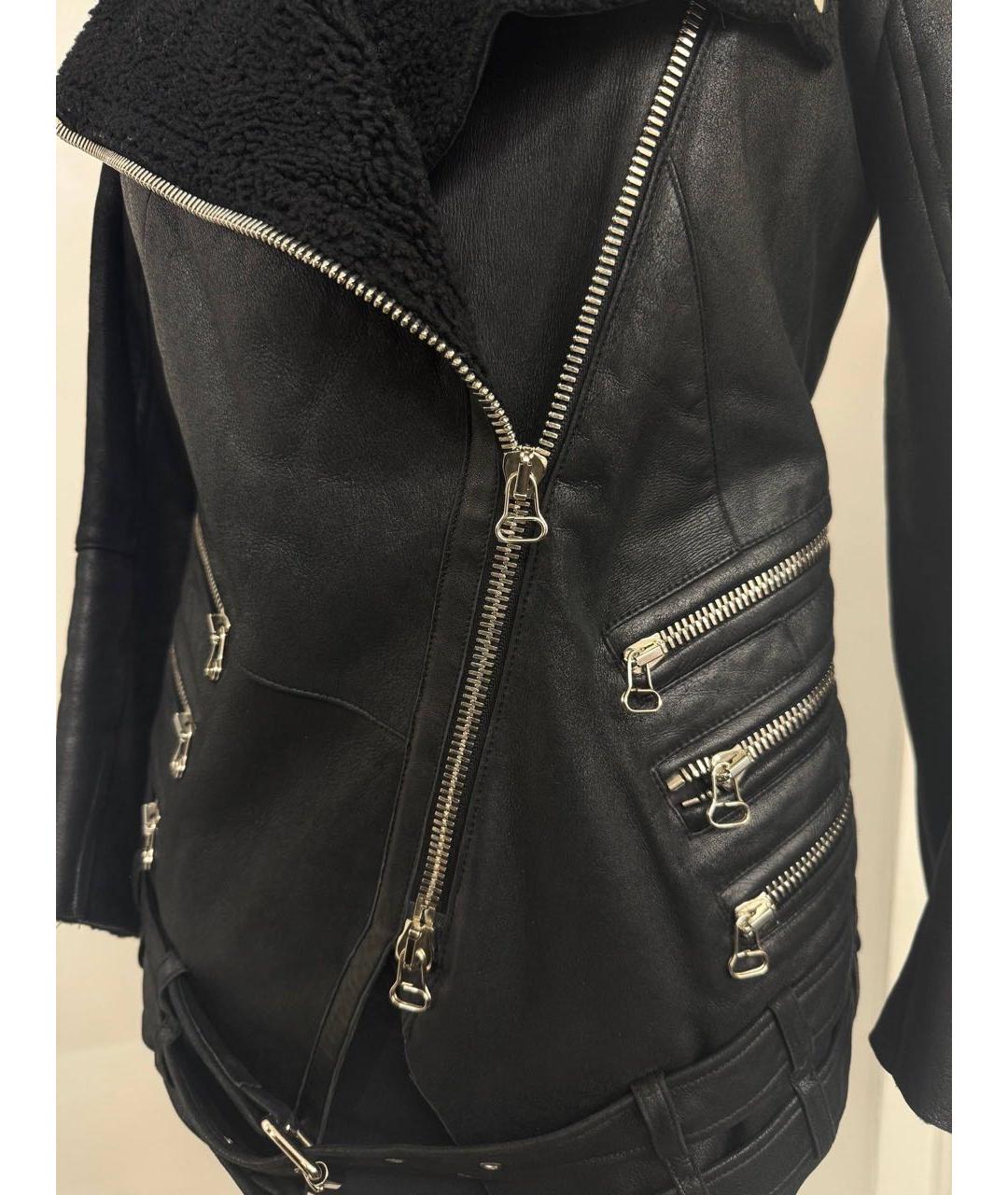 BALMAIN Черная кожаная дубленка, фото 4