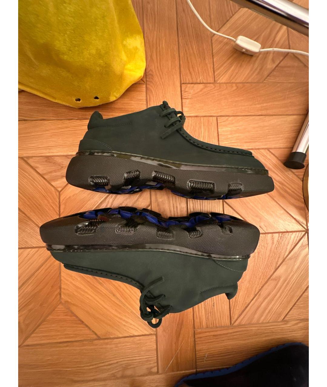 BURBERRY Зеленые нубуковые высокие ботинки, фото 6