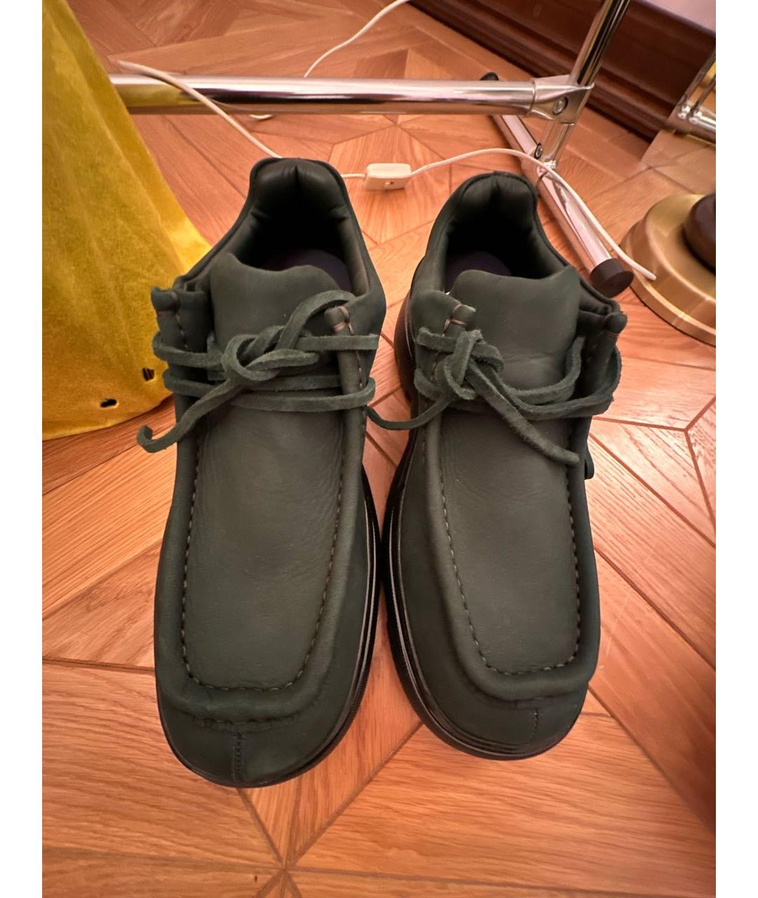 BURBERRY Зеленые нубуковые высокие ботинки, фото 2