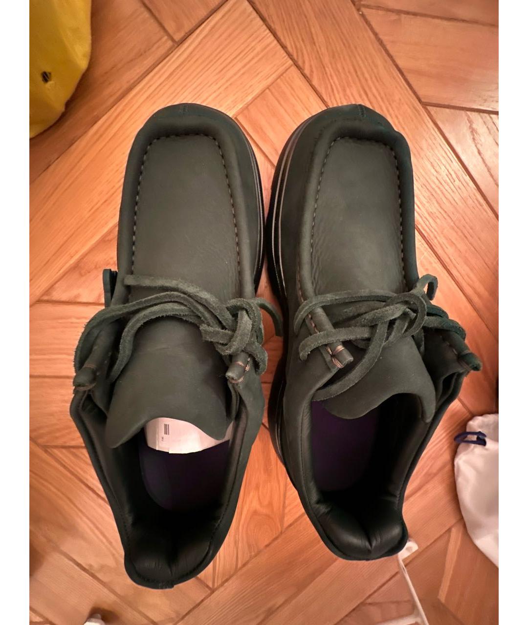 BURBERRY Зеленые нубуковые высокие ботинки, фото 3