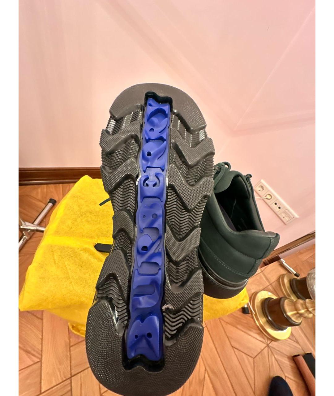 BURBERRY Зеленые нубуковые высокие ботинки, фото 5