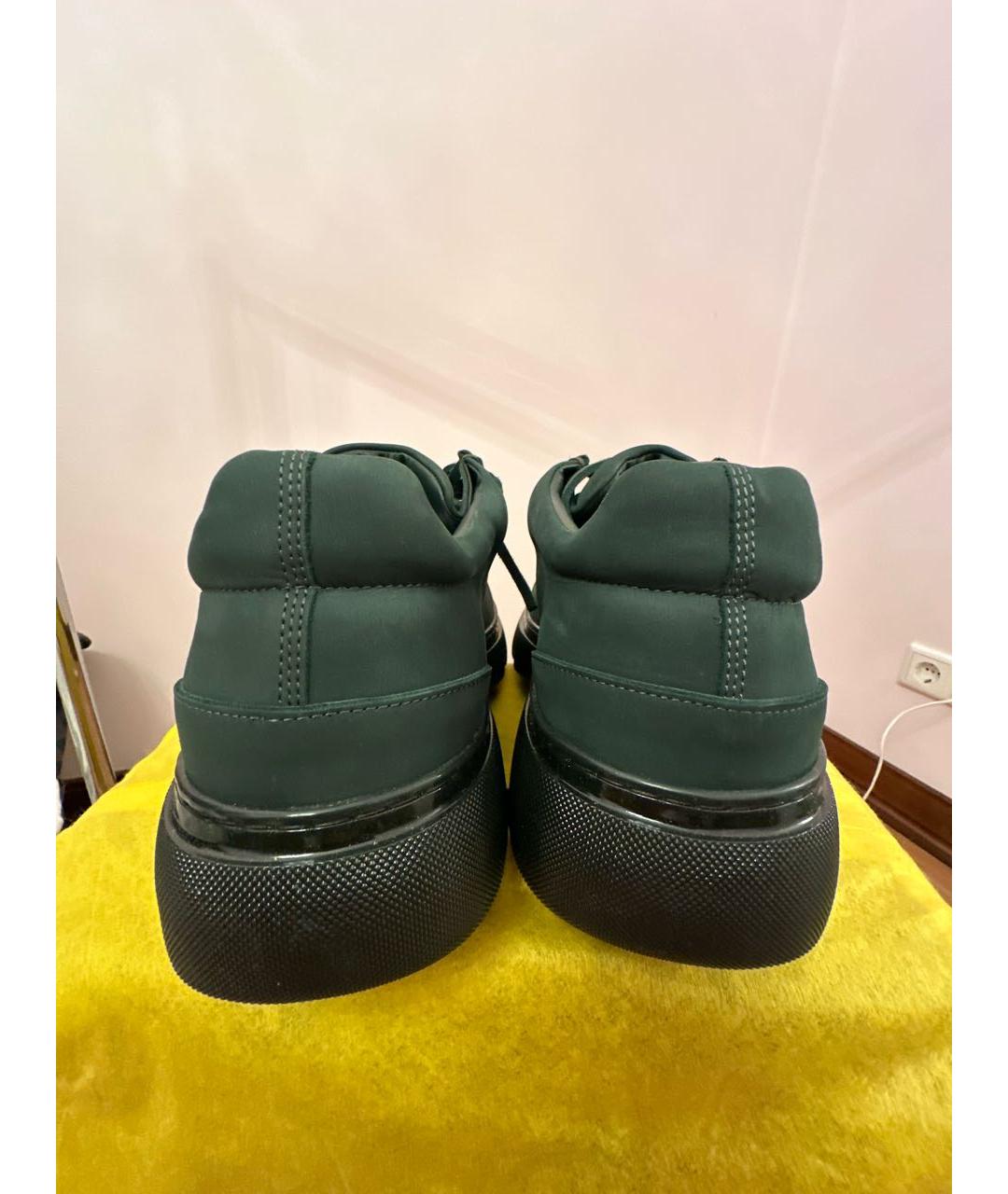 BURBERRY Зеленые нубуковые высокие ботинки, фото 4