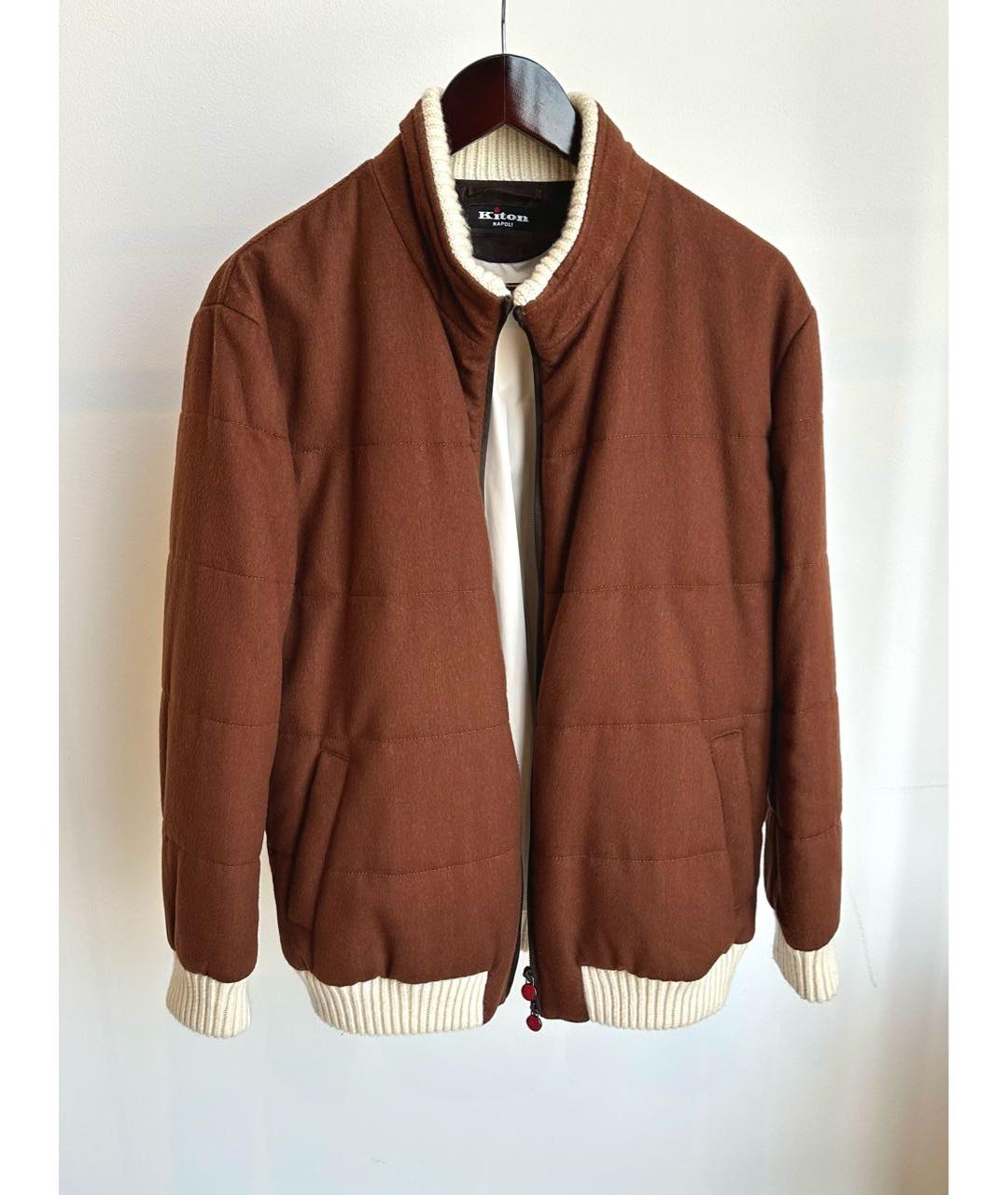 KITON Коричневая шерстяная куртка, фото 2