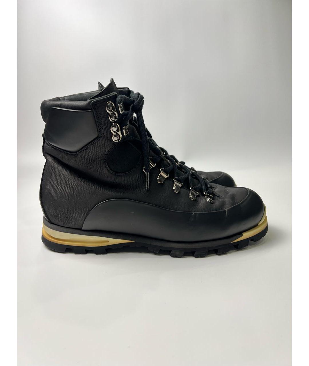 LOUIS VUITTON Черные кожаные высокие ботинки, фото 6